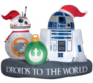 6ft Gemmy Airblown Disney's Star Wars R2-D2 and BB-8 Christmas Scene Picture