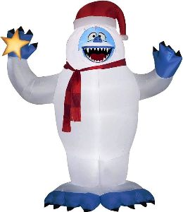 12ft Gemmy Airblown Inflatable Bumble Abominable Snowman Holding Star with Santa Hat